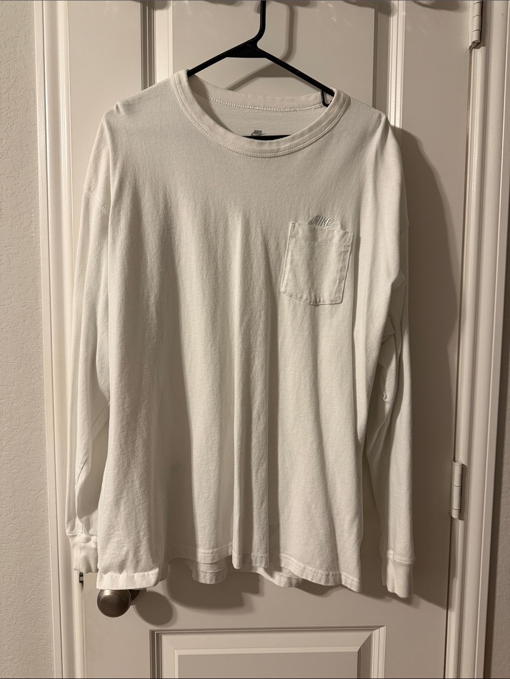Nike White Long-Sleeve Pocket Tee